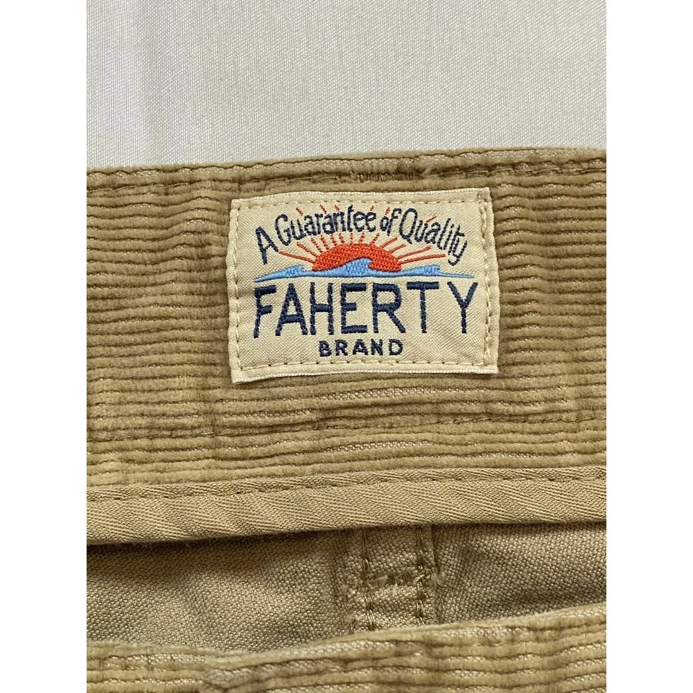 Faherty Brand Mens Tan‎ Khaki Corduroy 5-Pocket Straight Leg Pants